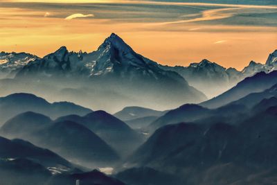 Scenic view of mountains against sky