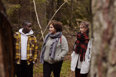 Group of friends in forest