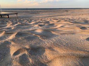 Low angle sun on a sandy beach 