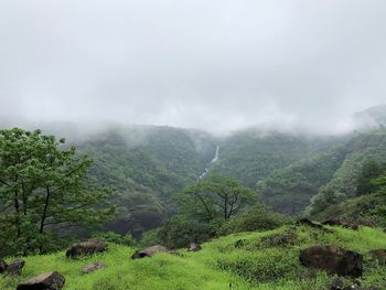 Scenic view of mountains against sky