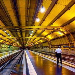 Railroad station platform