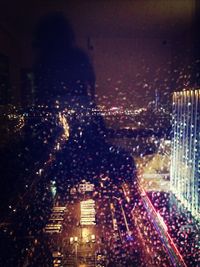 Illuminated city at night