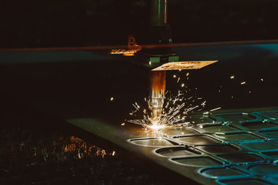 Close-up of manufacturing equipment at metal industry