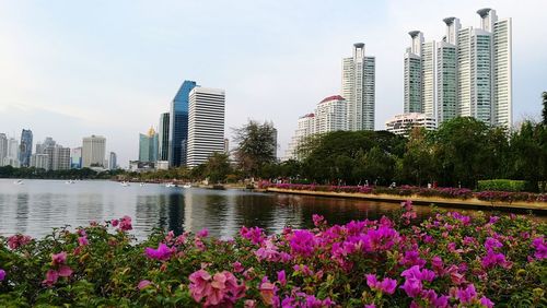 View of cityscape against clear sky