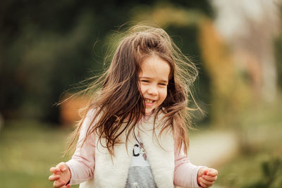 Portrait of a girl smiling