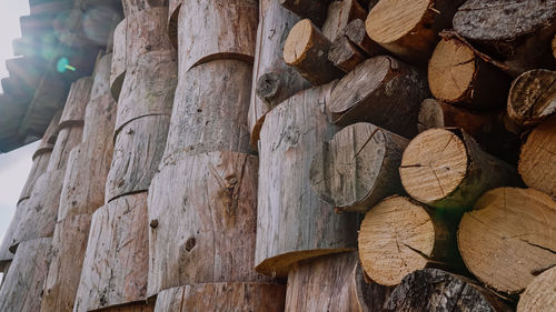 Full frame shot of logs