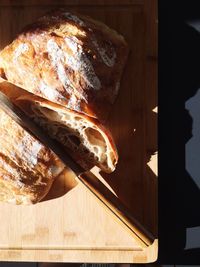 Close-up of bread on table