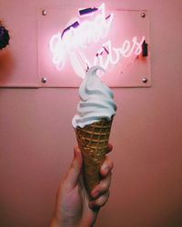 Midsection of person holding ice cream