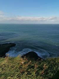 The wild atlantic ocean view from the causeway coast, northern ireland 