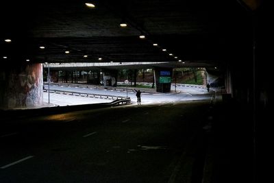 View of illuminated built structure