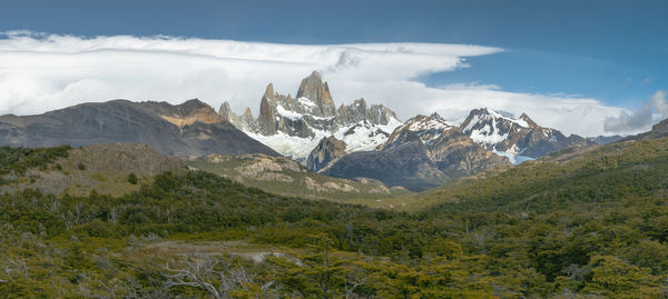 Scenic view of mountains against sky