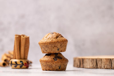 Close-up of cookies on table