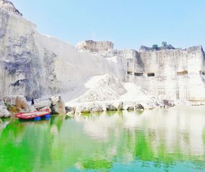 Scenic view of river against clear sky