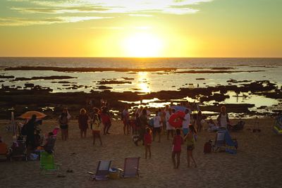 Scenic view of sea at sunset