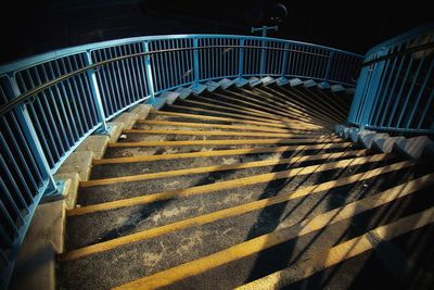 High angle view of spiral staircase