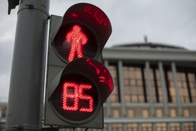 Signal to cross road. waiting time. details of urban transport equipment.