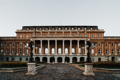 Buda castle royal palace in the sunset 