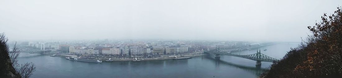 High angle view of bridge over river in city