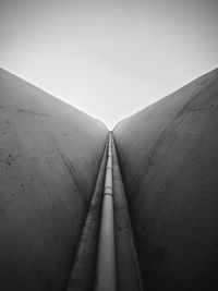 Low angle view of empty road against sky