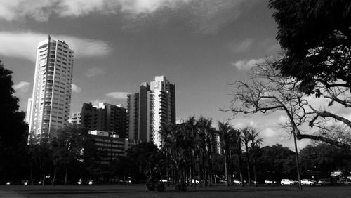 View of skyscrapers in city