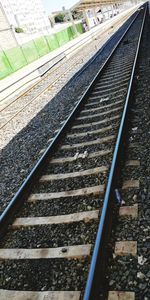 High angle view of railroad tracks