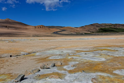 Scenic view of arid landscape against sky