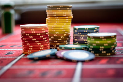 Close-up of objects on table