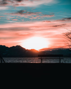 Scenic view of sunset over sea