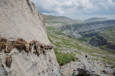 Scenic view of rocky mountains against sky