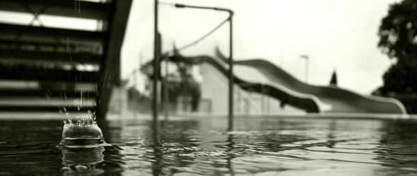 Close-up of pond in amusement park