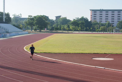 Man running on field