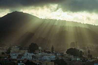 Panoramic view of mountains against sky