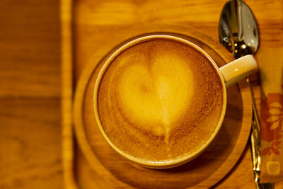 Directly above shot of coffee on table