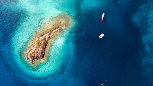 High angle view of sea