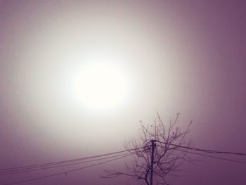 Low angle view of electricity pylon against sky