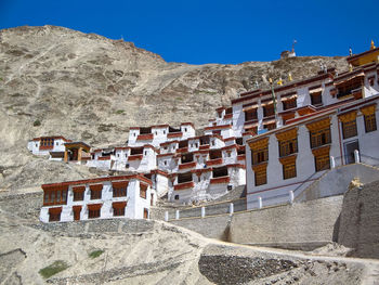 Residential buildings against clear sky