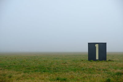 Scenic view of field against clear sky