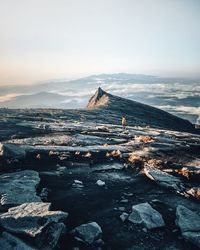 Scenic view of sea against sky at sunset