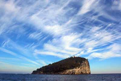 Scenic view of sea and blue sky