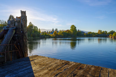 Scenic view of river against sky