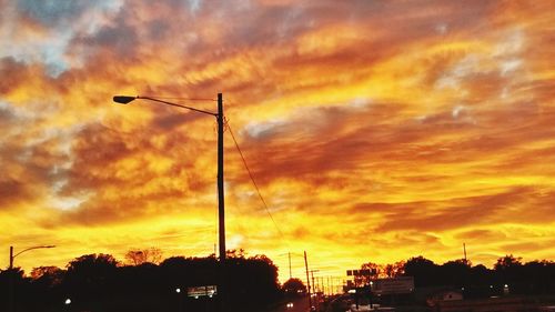 Low angle view of cloudy sky during sunset