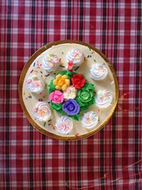 Directly above shot of cake on table