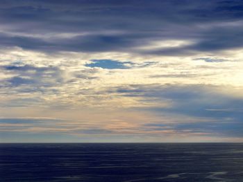 Scenic view of sea against dramatic sky
