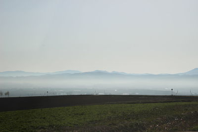 Scenic view of field against sky