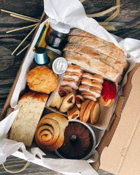 High angle view of food on table