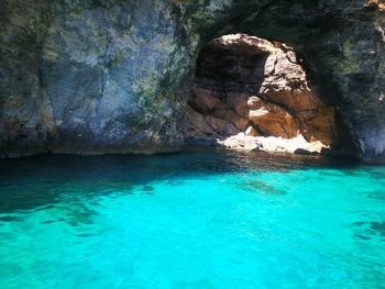 Rock formation in sea