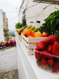 Close-up of fruits in container