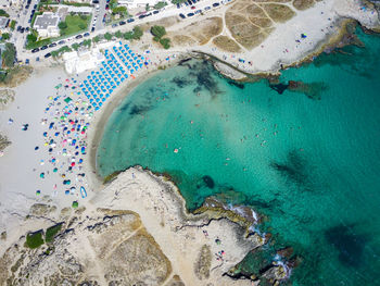 High angle view of beach