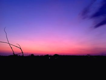 Silhouette of landscape at sunset