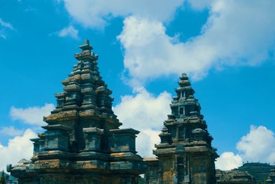 Low angle view of temple against sky